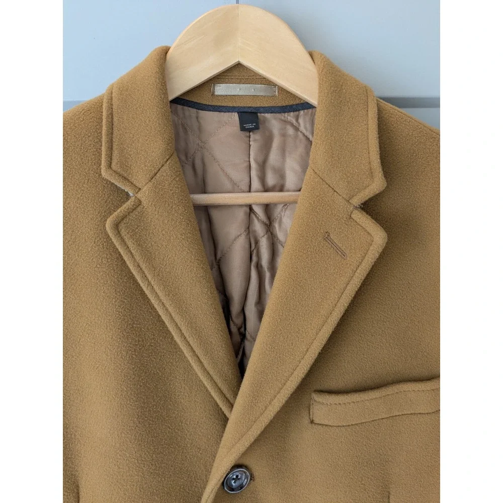 J Crew Ludlow Wool Cashmere Top Coat Camel Tan Mens Size 40S‎